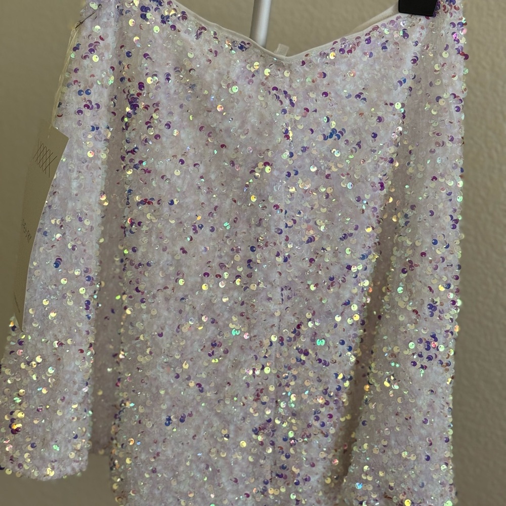 White Sequin Sparkling Skirt